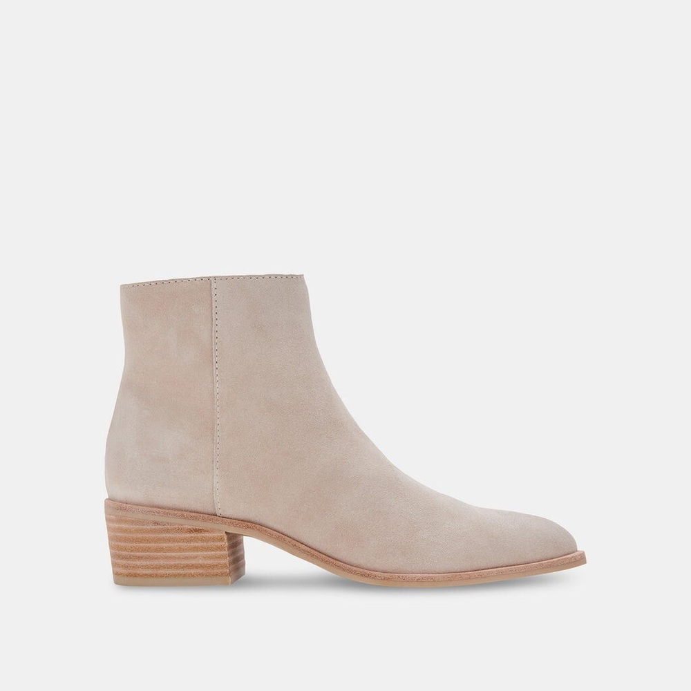 Dolce Vita Light Beige Suede Ankle Boot